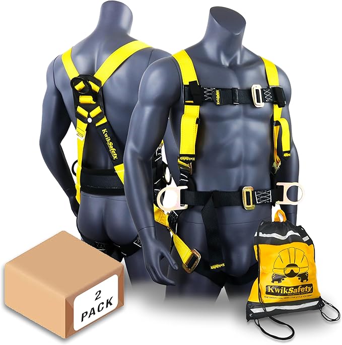 KwikSafety - Charlotte, NC - HURRICANE Safety Harness [3 D-RINGS, BACK SUPPORT] ANSI Tested OSHA Compliant