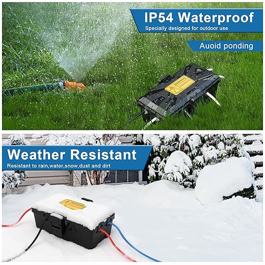 NineLeaf Outdoor Waterproof Electrical Box,IP54 Weatherproof Extension Cord Cover, Protect Outlet, Plug, Socket, Timer, Power Strip, Holiday Light Decoration,10.3x5.9x3.7inch,Black