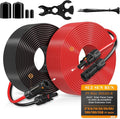 Solar Extension Cable 10 Gauge Solar Panels Wire 20Ft 10AWG (6mm²) PV Wire SJZSUNRUN Tinned Copper Wire with 2 Pairs Solar Connectors for Outdoor Automotive, Marine, (20Ft Black& 20Ft Red)