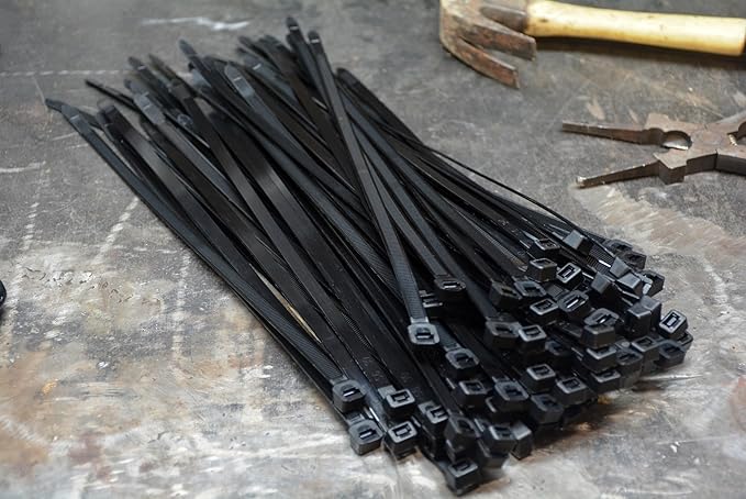 Pro Tie Heavy Duty Cable Ties, Self-Locking Nylon Cable Wire Ties for Indoor and Outdoor Use | 11.9-Inch, 120 lbs. Tensile Strength, UV Black Nylon, 100-Pack (PN: B11HD100)