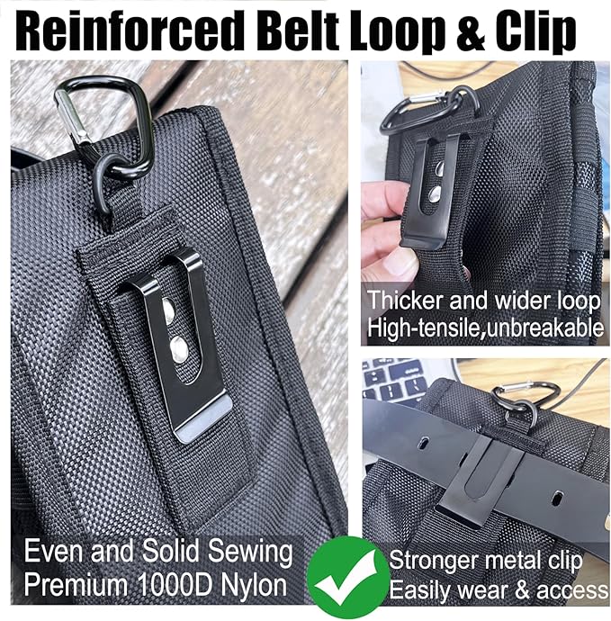 Belt Tool Pouch,Tactical Utility Pouch, Heavy-Duty Nylon EDC Multitool Organizer,Cell Phone Holder, Multi-Pockets Tool Holster Sheath Bag for Electricians Handymen Work Maintenance Dailylife Hiking