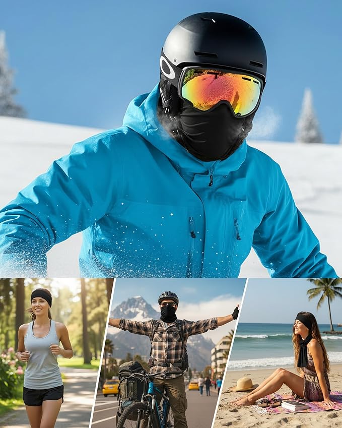 Xeoxarel Neck Gaiter, 7 Pack Cooling UV Protection, Bandana Face Mask Scarf for Men and Women