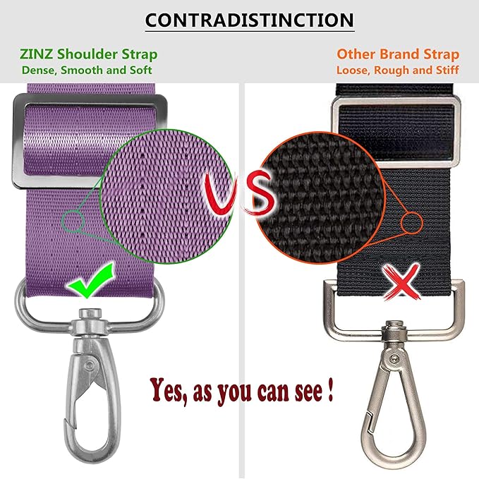 ZINZ Bag Shoulder Strap, Padded Adjustable Shoulder Strap Replacement