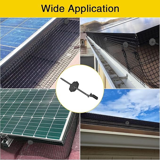 100 Sets Nylon Fasteners Clips for Solar Panel Bird Guard,Critter Guard Clips for Attaching Wire Mesh to Solar Panels,Solar Guard Clips, Solar Panel Clips for Squirrel Proof Bird Fence