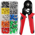 Ferrule Crimping Tool Kit, Crimper Plier with 400PCS Wire Ferrules Kit Wire End Terminals, Self-adjustable Ratchet Tool Set for AWG 23-7 Cable connectors, 0.25-10mm² (HSC8 6-4A + 400)