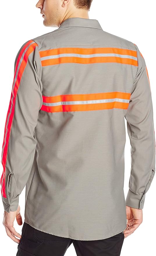 Red Kap Men's Industrial 2 Piece Lined Collar Work Shirt