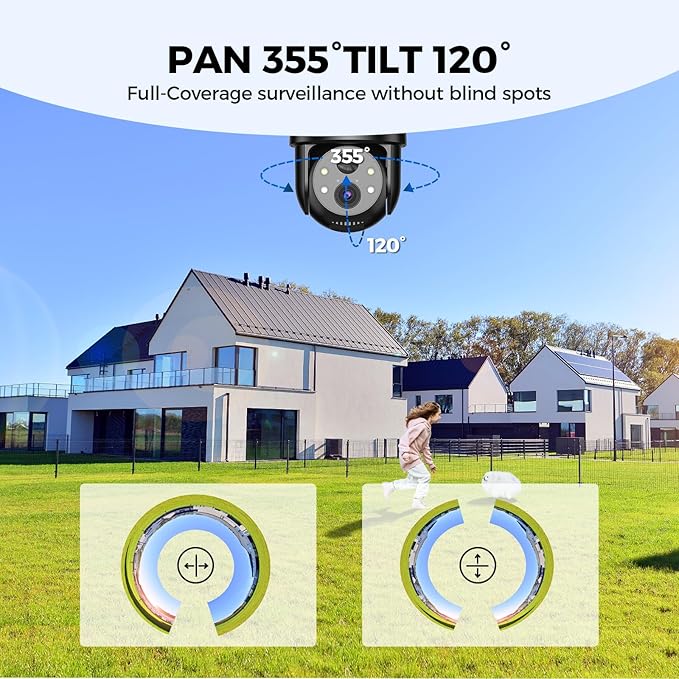 4G LTE Cellular Solar Security Cameras Wireless Outdoor,No WiFi Cameras for Home Security,2K Surveillance Camera Lenses,Spotlight Siren Alarm,AI Detection,SD/Cloud Storage, Wire-Free