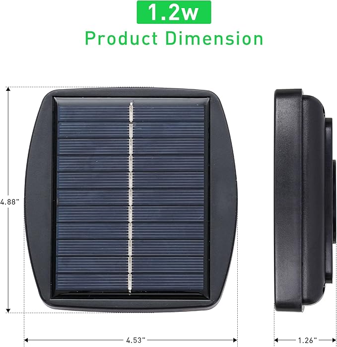1.2W LED Solar Panel for Patio Umbrella with 4-Pin Connector, Square Solar Charging Panel, Only for Umbrellas in OVASTLKUY Stores