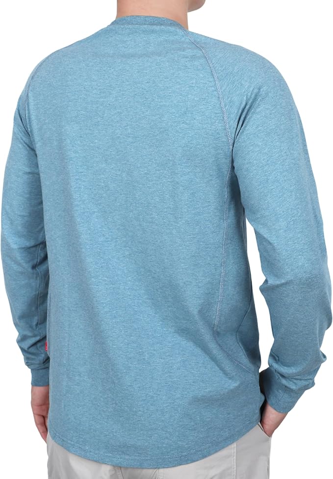 TICOMELA FR T-Shirt, Flame Resistant, Stretch Fit, Hidden Pocket, 6oz Crew Neck Work Shirt for Men 100% Cotton
