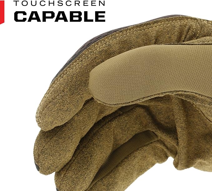 Mechanix Wear: FastFit Work Glove with Elastic Cuff for Secure Fit, Performance Gloves for Multi-Purpose Use, Touchscreen Capable Safety Gloves for Men (Brown, Large)