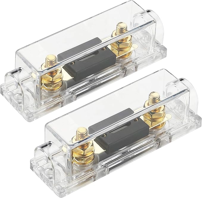 in-Line ANL Fuse Holder 0/2/4 Gauge AWG with 150Amp ANL Fuse Gold-Plated (2 Pack)