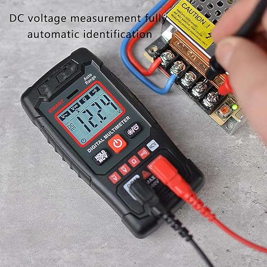 Generic HT123 Digital Multimeter - Automatic Digital Multimeter - Smart Measurement - Electrical Tester Voltmeter Multimeter - Auto-Ranging Voltmeter Non-Contact Voltage Tester, Red