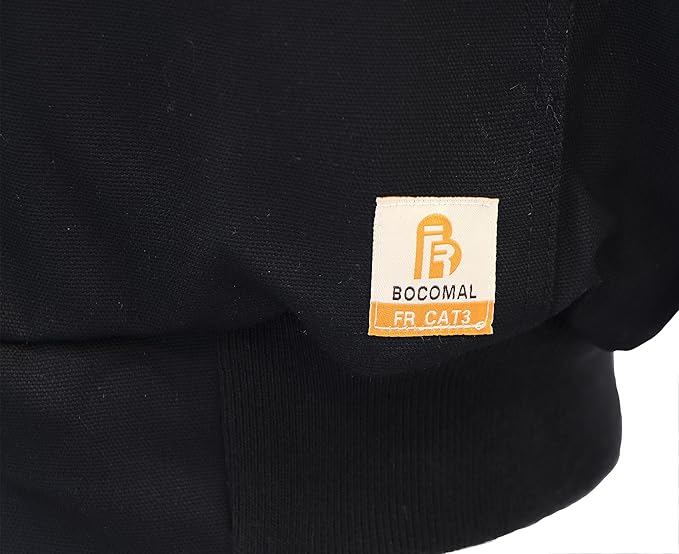 BOCOMAL FR Jacket Insulated Flame Resistant Duck Hooded Coat Outwear&Vest Light Water Repellent and Oil Resistant.