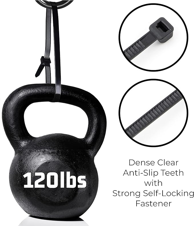 Bolt Dropper 12" Black Zip Cable Ties (100 Set), 120lbs Tensile Strength - Heavy Duty, Self-Locking Durable Plastic Cable Wire Ties for Indoor and Outdoor by Bolt Dropper (Black)