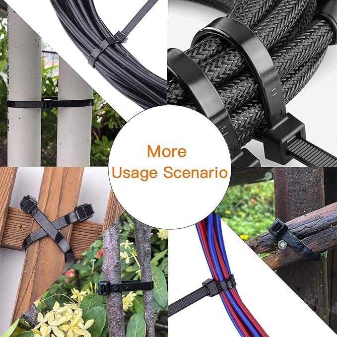 Long Zip Ties Heavy Duty 24 inch, Large Zip Ties with 175 lbs Tensile Strength, Big Cable Ties, Black, 45 Pack, by AGAOTIAN