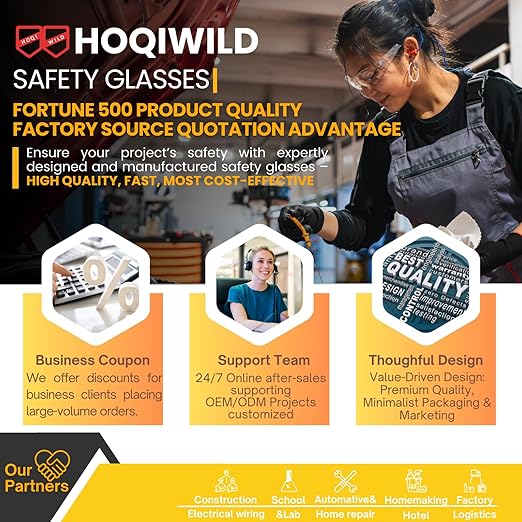 ANSI Z87.1 Clear Safety Glasses Bulk 36 pack, Safety Glasses for men and women, Scratch&Impact-Resistant Clear Protective Glasses for construction, lab, in-/outdoor work