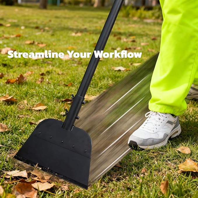 Flat Shovel, Ice Scraper & Ice Chopper, 54 Inch Garden Cleaning Scraper with Adjustable Handle, Heavy Duty Snow Shovel Tool for Driveway Sidewalk Road Outdoor Cleaning