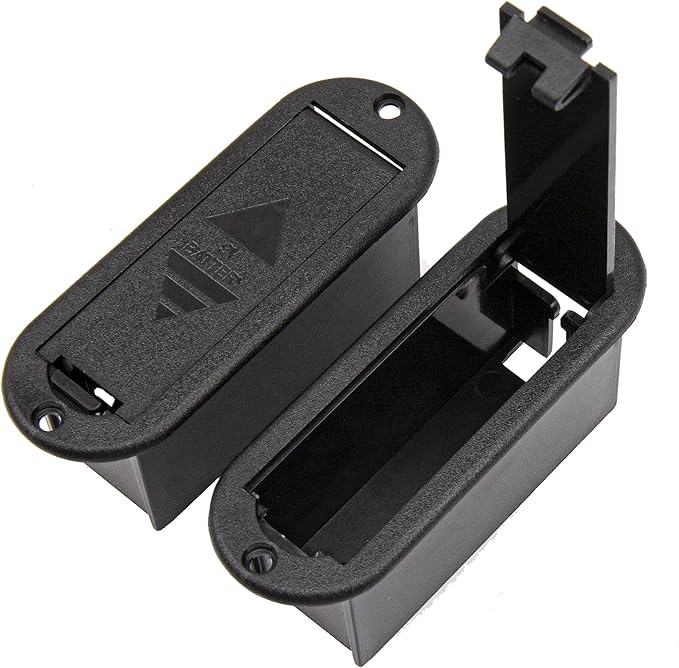 4Pcs Yootones Guitar Pickup Battery Box 9V Battery Cover Holder Case Compatible with Active Guitar Bass Pickup(Black)