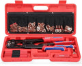 iCrimp Battery Cable Lug Crimping Tool Kit for 8-1/0 AWG - 63pcs Copper Lugs & 25pcs Heat Shrink Tubes, Wire Cutter & Stripper