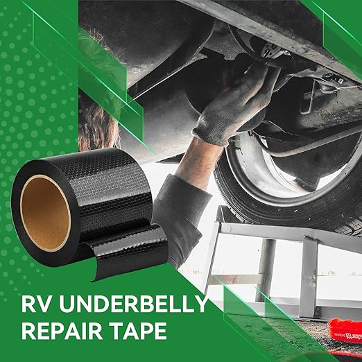 RV Underbelly Tape 4" x50', RV Underbelly Material, Waterproof Permanent Sealing Adhesive for RV, Camper Travel Trailer, Mobile Home, Tear Repair Patch