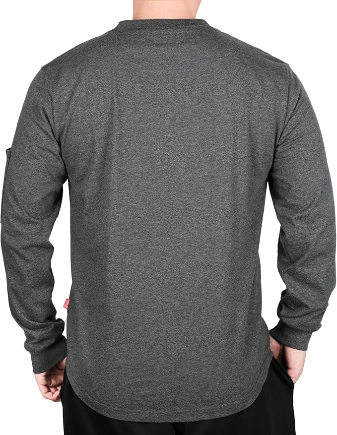 BOCOMAL FR Shirts for Men Melt Pocket Lightweight Crew T-Shirt NFPA2112/CAT2 Fire Resistant Work Shirt