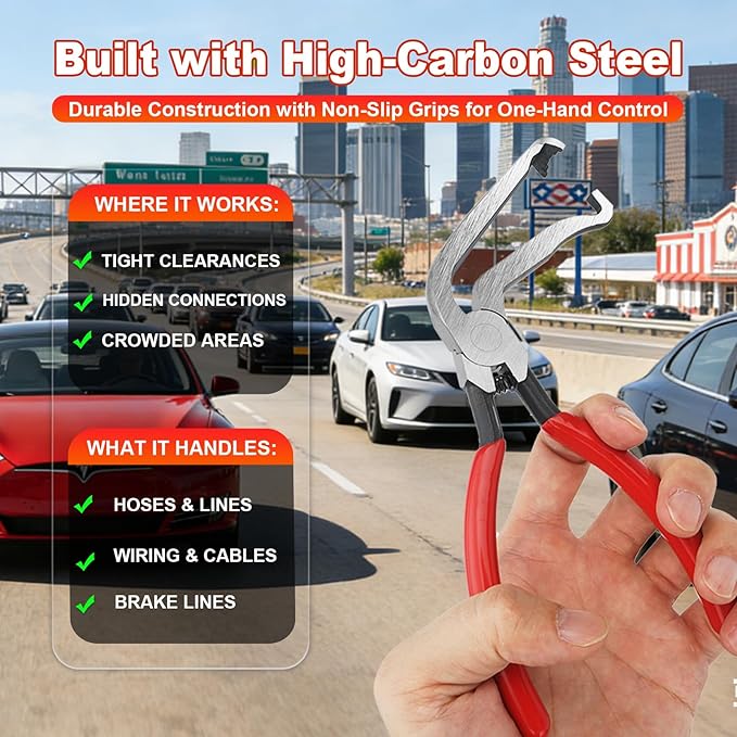 3PCS Electrical Disconnect Pliers Set, Automotive Electrical Connector Removal Tool with Straight & 60° Angled Pliers, Connector Separator Tool for Vehicle Wiring Connectors