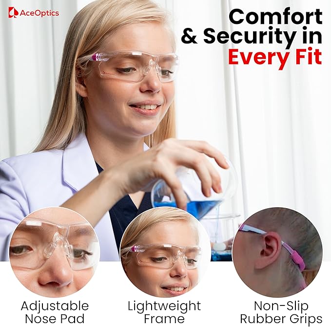 Safety Glasses – ANSI Z87 Certified, 5X Anti-Fog ClearShield™ Lenses with Premium Hard Case & Accessory Bundle