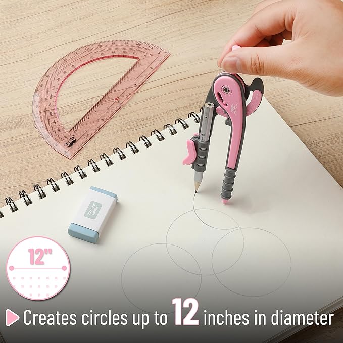 Mr. Pen- Compass and Protractor Set, Math Compass for Geometry and Drawing