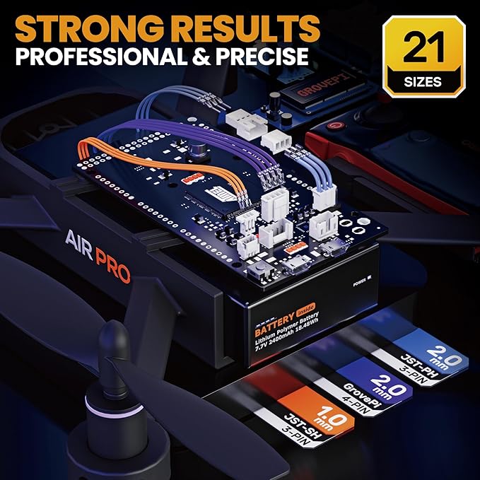 SOMELINE Crimp Tool Connector Kit, JST-SH 1.0mm/PH 2.0mm Connector Set, 21 Types of Connectors, 32-22 AWG Ratcheting Crimper for JST Molex TE 1.0mm/1.25mm/1.5mm/2.0mm