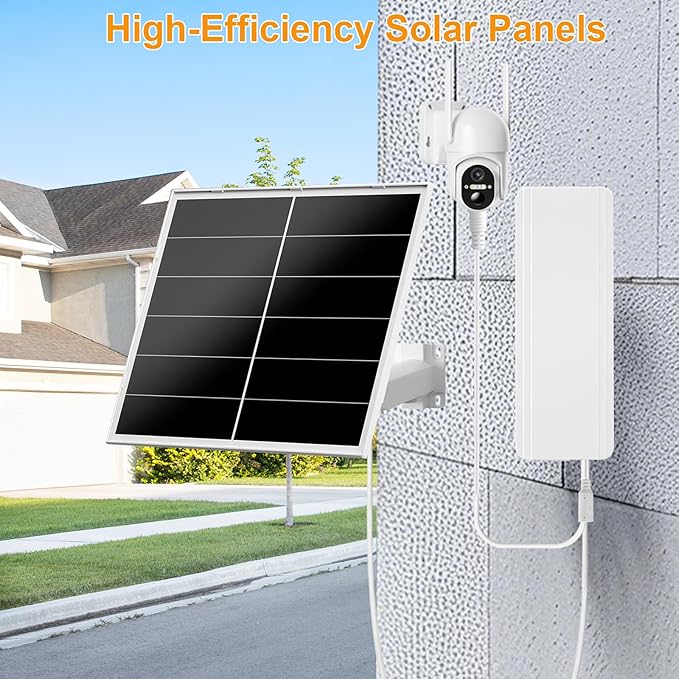 Zivif 20W Solar Panel Kit with 24000mAh Battery, 5V/12V Adjustable Output, DC & USB-C Power, Compatible with 12V Cellular Security Cameras & Trail Cameras