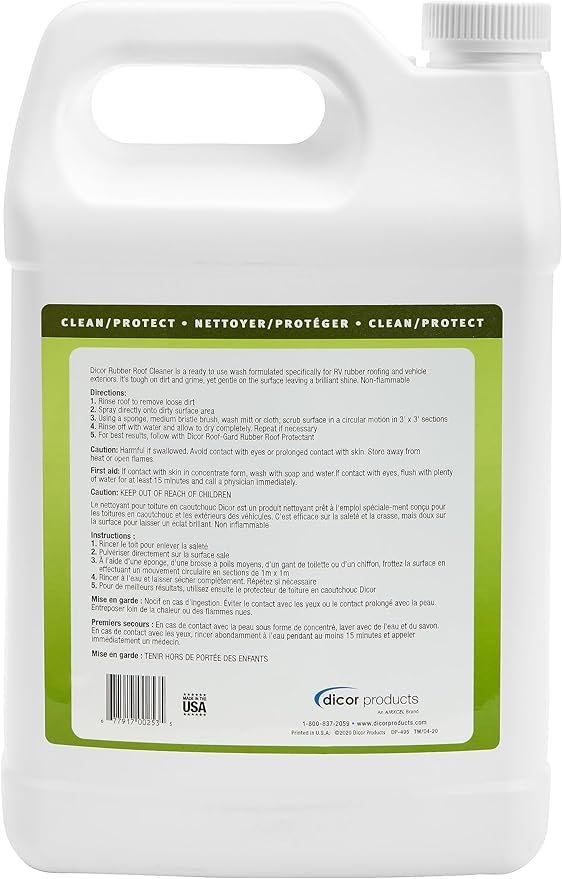 Dicor RP-RC-1GL Deep Cleaning Rubber RV Roof Cleanser Spray Refill - White, 1 Gallon