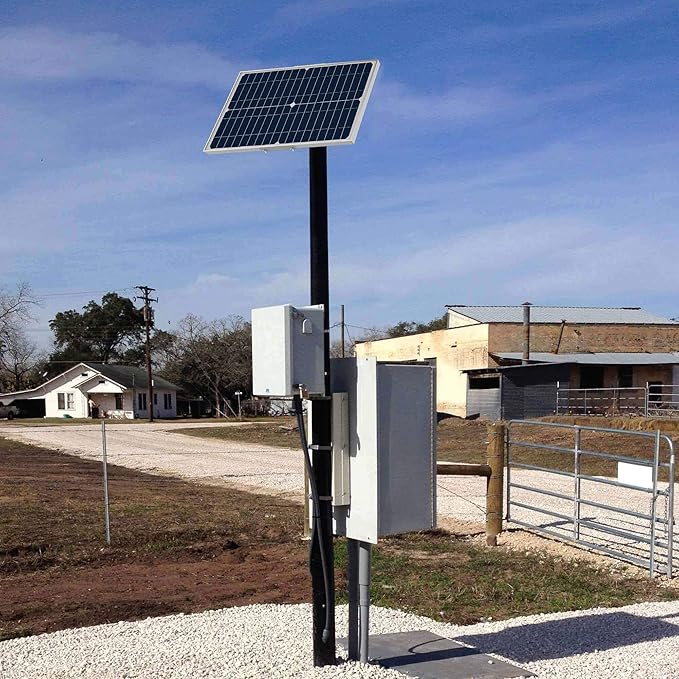 12V 50W Solar Battery Trickle Charger & Maintainer - Waterproof 50 Watt Solar Panel Built-in Ultra Smart MPPT Charge Controller + Adjustable Pole Mount Brackets for Pole Dia 2.35-4.0inch/60-100mm