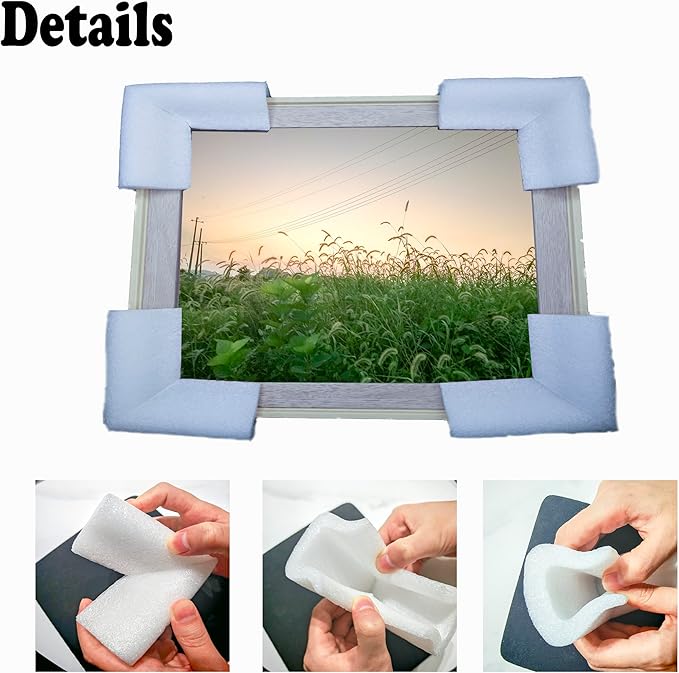 Havihaki 12Pcs Foam Corner Protectors For Moving TV, Picture Frame, Mirror, Frame Edge Protection Corners for Artworks Shipping, Packing Material