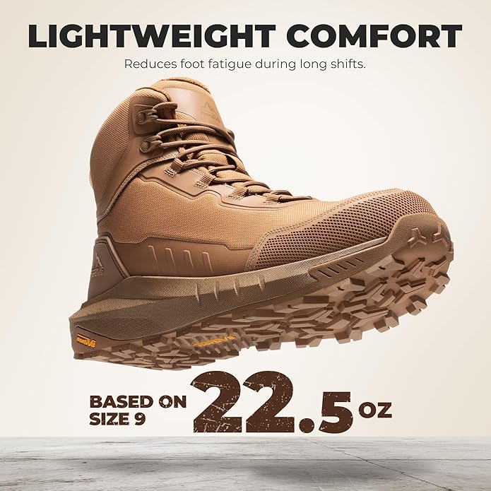 NORTIV 8 Composite Toe Boots for Men ASTM F2413-24 Safety Work Boots Lightweight Anti-Fatigue Non-Slip with Zipper for Warehouse Construction, Terrascope-nano