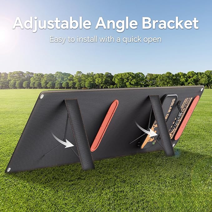 60W Portable Solar Panel Chargers with 15V USB and 18V DC, IP65 Waterproof Solar Panel with Lightweight Storage Bag, Fast Charging Foldable Panel Power Bank for Camping,Hiking, Cell Phone,Tablet