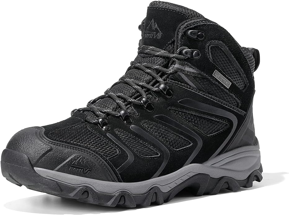 NORTIV 8 Men's Ankle High Waterproof Hiking Boots Outdoor Lightweight Shoes Trekking Trails Armadillo
