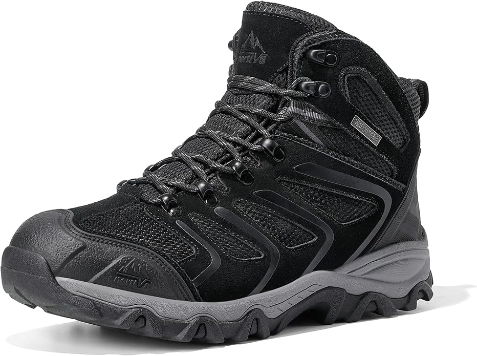 NORTIV 8 Men's Ankle High Waterproof Hiking Boots Outdoor Lightweight Shoes Trekking Trails Armadillo