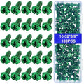 Tandefio 100 Pcs Ground Screws for Electrical Box, 10-32 x 3/8 Inch Green Hex Head Grounding Screw Combo Slotted Hex Washer Head for Electrical Junction Box, Metal Outlet and Switch Boxes