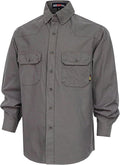 BOCOMAL FR Shirts Button Down Dura-Light 6.5 oz Soft Heather Series Utility Chest Pockets Flame Resistant Work Shirt CAT2