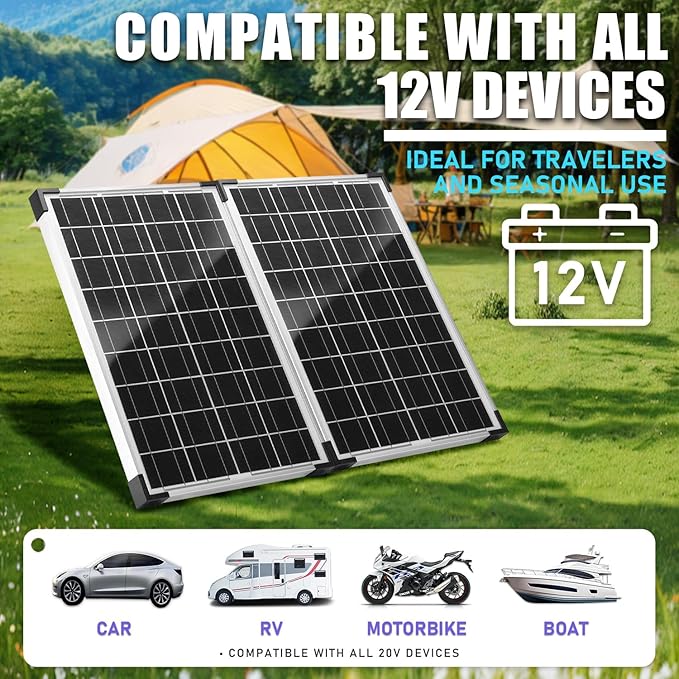 Solar Panel Kit 20W 12V Monocrystalline,Battery Maintainer +10A Solar Charge Controller + Extension Cable with Battery Clips O-Ring Terminal for RV Marine Boat Off Grid System