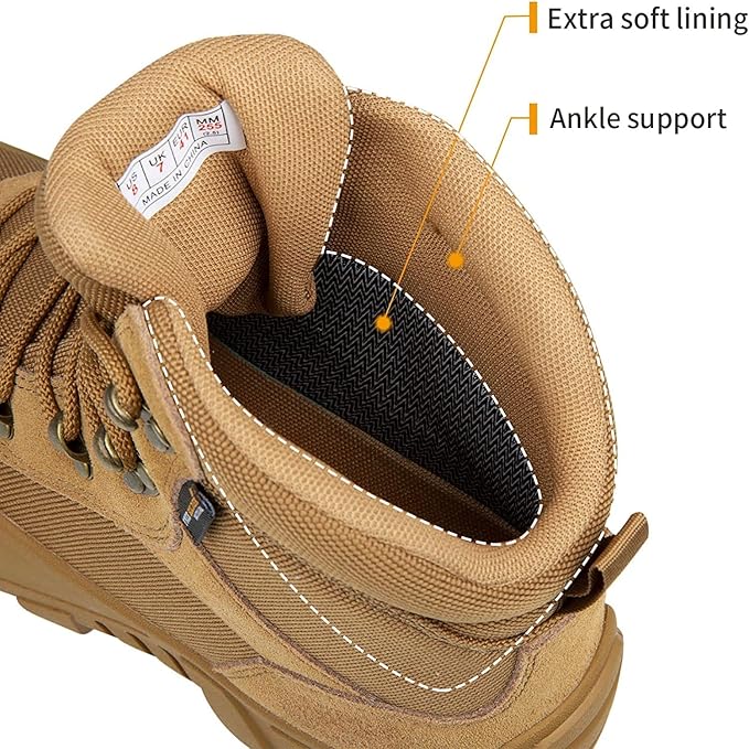 FREE SOLDIER Men's Waterproof Hiking Boots Tactical Work Boots Outdoor Lightweight Military Boots