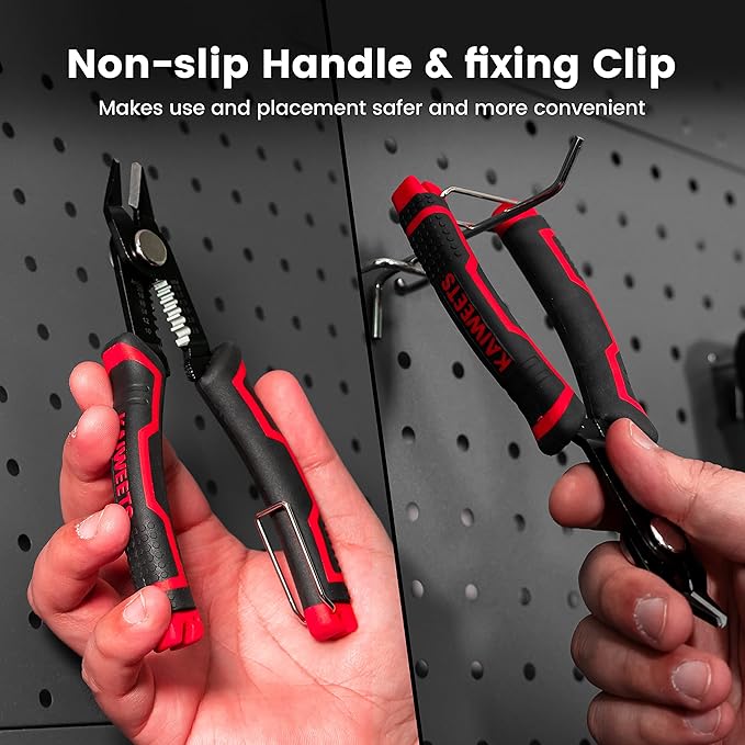 KAIWEETS Wire Cutters 6-Inch Flush cutter with Supplementary Stripping, Cutting Pliers, Handy and Slim Diagonal Cutters, Side Cutting Pliers, Sharp Snip, Safety Lock