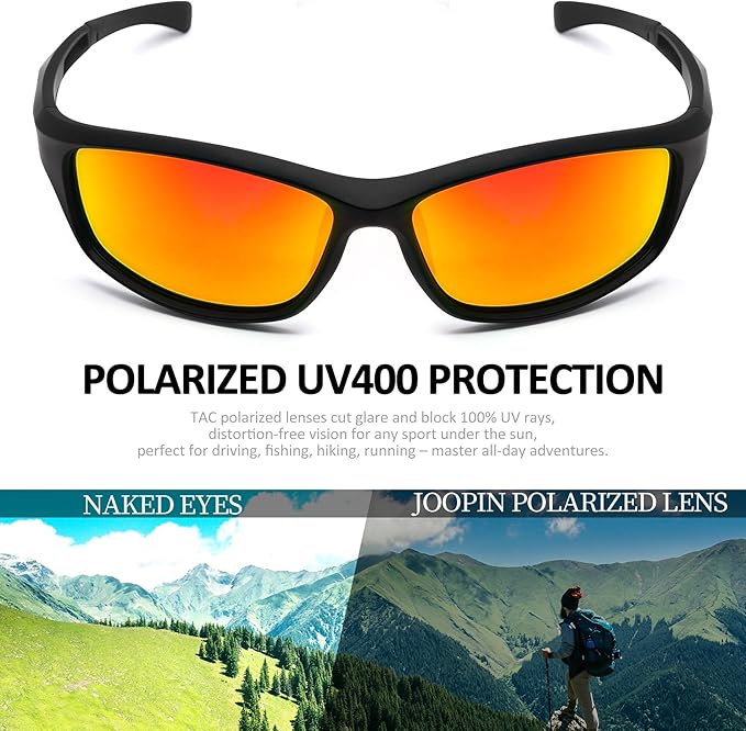 Joopin Sports Sunglasses Polarized UV400 Protection Wrap Around Sun Glasses Shades for Men Women