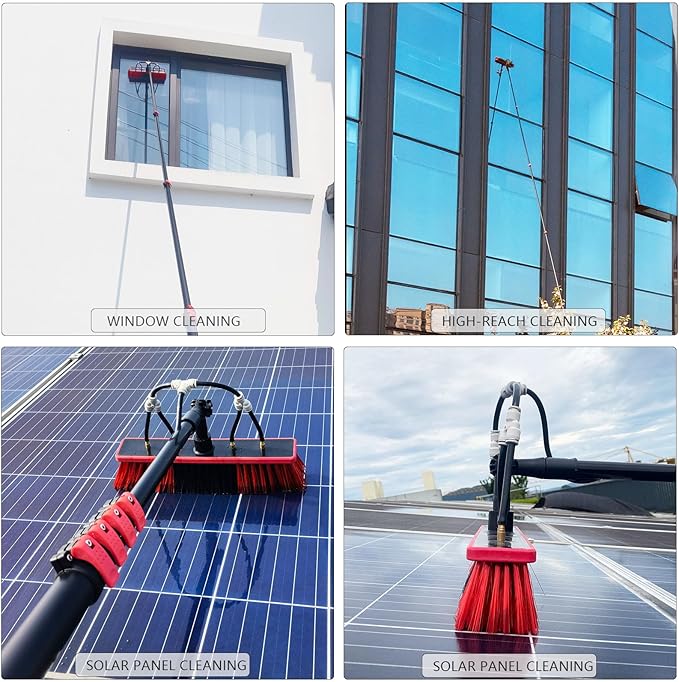 Window Cleaning Brush Head for Solar Panel Washing Water Flow Through（Without Pole） (brush-350)