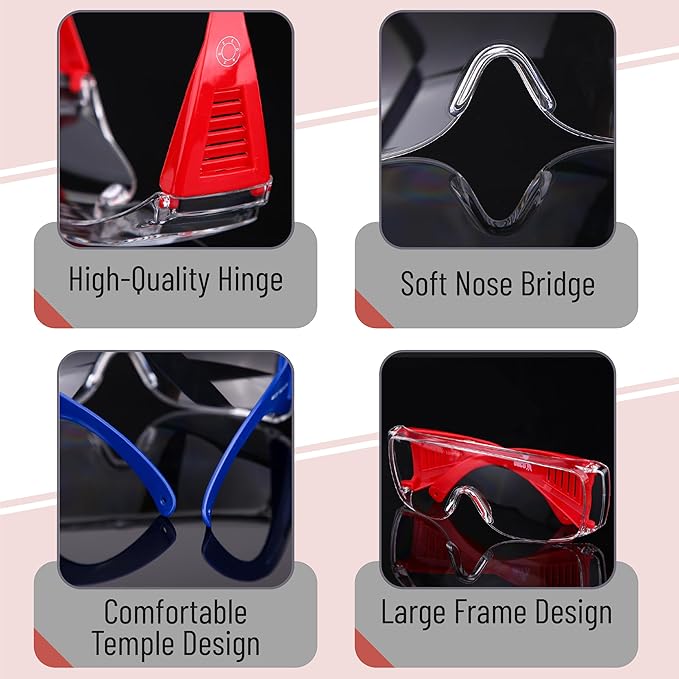 UNCO- Safety Goggles Over Glasses, Protective Goggles, Anti Fog, Work, Safety Glasses Over