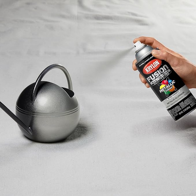 Krylon Fusion All-In-One Adhesive Spray Paint for Indoor/Outdoor Use, 12 oz, Aluminum