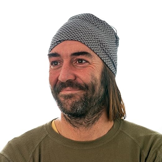 Carhartt Force UPF Lightweight Neck Gaiter, Steel Plate Print-Grey Cloud/Black, One Size