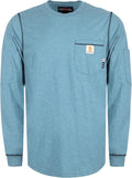 BOCOMAL FR Shirts for Men Lightweight Crew Long Sleeve Flame Resistant/Fire Retardant Shirt…