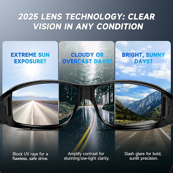 Night Driving Glasses Night Vision Glasses Fit Over Glasses Polarized Anti-Glare UV400 Gift for Men Women