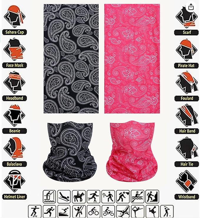 Neck Gaiter Masks Tube Scarf,Seamless Bandanas Buffs Gators,Ourdoor Face Mask Face Covering Multi Headwear